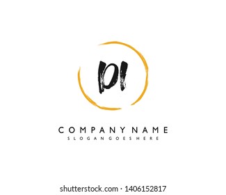 initials letter DI handwriting logo vector template