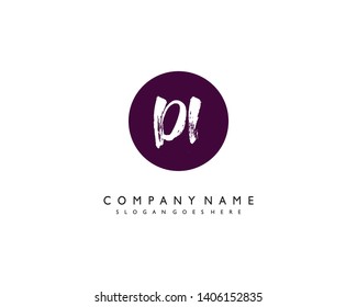 initials letter DI handwriting logo vector template
