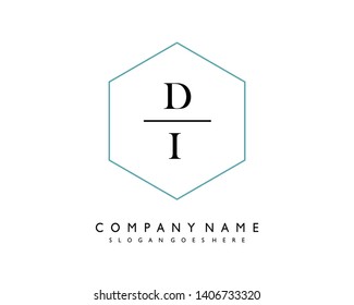 initials letter DI handwriting logo vector template