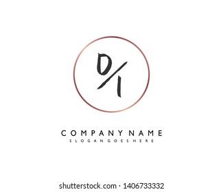 initials letter DI handwriting logo vector template
