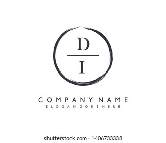 initials letter DI handwriting logo vector template