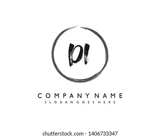 initials letter DI handwriting logo vector template