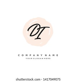 initials letter DI handwriting logo vector template