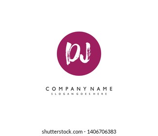 initials letter DJ handwriting logo vector template