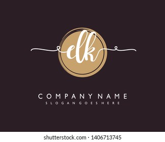 initials letter DK  handwriting logo vector template