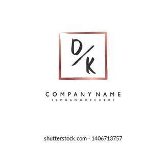 initials letter DK  handwriting logo vector template