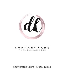 initials letter DK  handwriting logo vector template