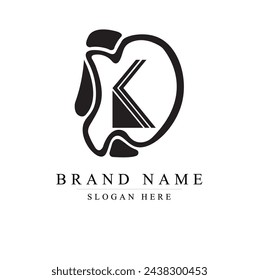 iniciales letra DK logo diseño vector plantilla de ilustración, inicial letra DK logo