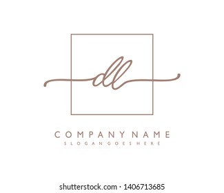 initials letter DL  handwriting logo vector template