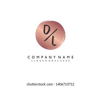 initials letter DL  handwriting logo vector template