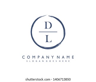 initials letter DL  handwriting logo vector template