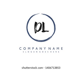 initials letter DL  handwriting logo vector template