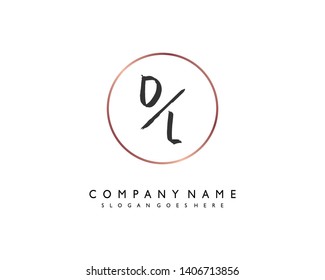 initials letter DL  handwriting logo vector template