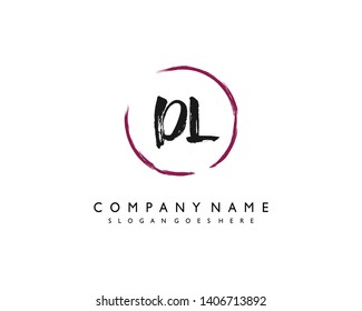 initials letter DL  handwriting logo vector template