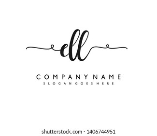 initials letter DL handwriting logo vector template