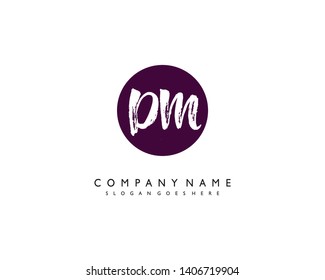initials letter DM handwriting logo vector template