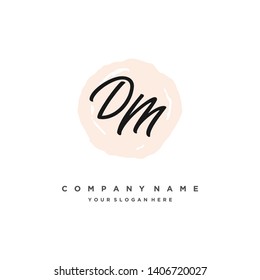 initials letter DM handwriting logo vector template