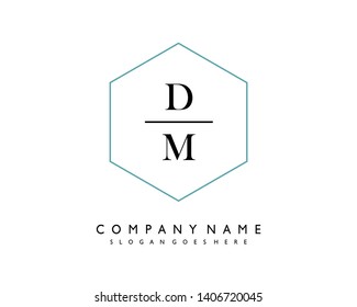 initials letter DM handwriting logo vector template