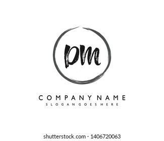 initials letter DM handwriting logo vector template
