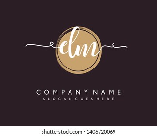 initials letter DM handwriting logo vector template