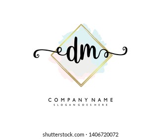 initials letter DM handwriting logo vector template