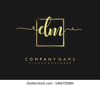 initials letter DM handwriting logo vector template