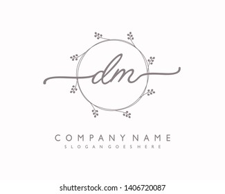 initials letter DM handwriting logo vector template