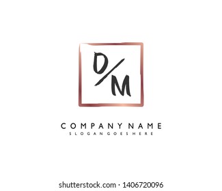 initials letter DM handwriting logo vector template