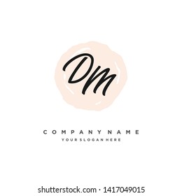 initials letter DM handwriting logo vector template