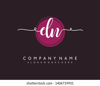 initials letter DN handwriting logo vector template