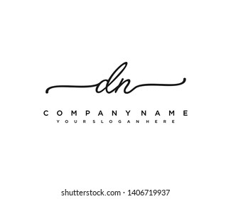initials letter DN handwriting logo vector template