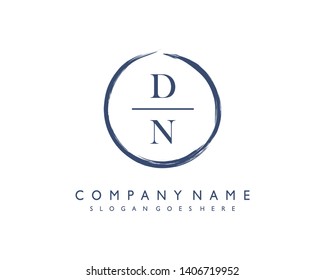 initials letter DN handwriting logo vector template