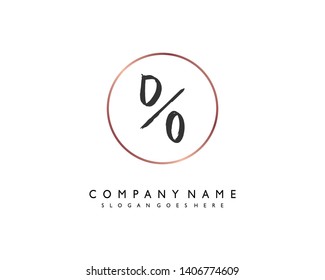 initials letter DO handwriting logo vector template