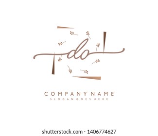initials letter DO handwriting logo vector template