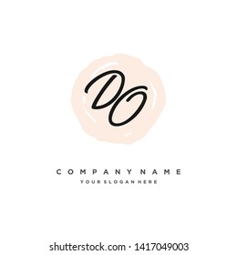 initials letter DO handwriting logo vector template
