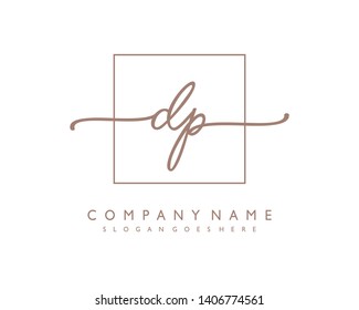 initials letter DP handwriting logo vector template