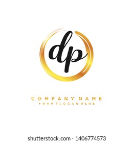 initials letter DP handwriting logo vector template