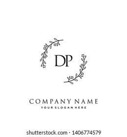 initials letter DP handwriting logo vector template
