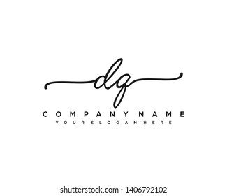 initials letter DQ handwriting logo vector template