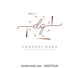 initials letter DQ handwriting logo vector template