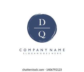 initials letter DQ handwriting logo vector template