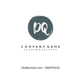 initials letter DQ handwriting logo vector template