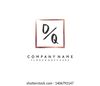 initials letter DQ handwriting logo vector template
