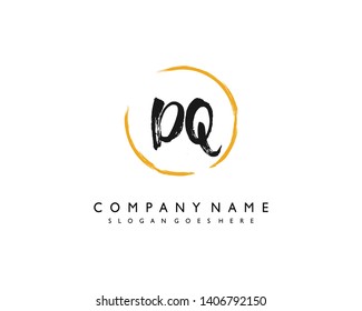 initials letter DQ handwriting logo vector template