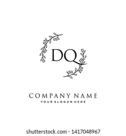 initials letter DQ handwriting logo vector template