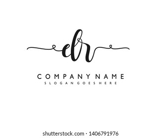 initials letter DR handwriting logo vector template