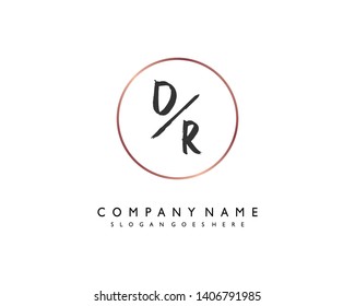 initials letter DR handwriting logo vector template