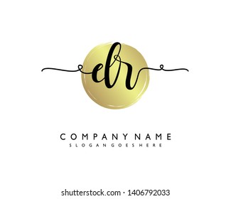 initials letter DR handwriting logo vector template