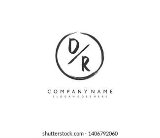 initials letter DR handwriting logo vector template