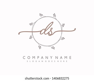 initials letter DS handwriting logo vector template